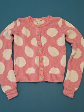 Matilda Jane Pink and White Polka Dot Button-Front Cardigan